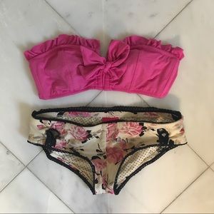 Betsey Johnson Pink Layer Cake Bikini Small